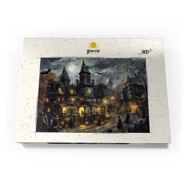 Darstellung des Puzzle Motivs Haunted Village Under Full Moon 500 Puzzle Schachtel Ansicht3