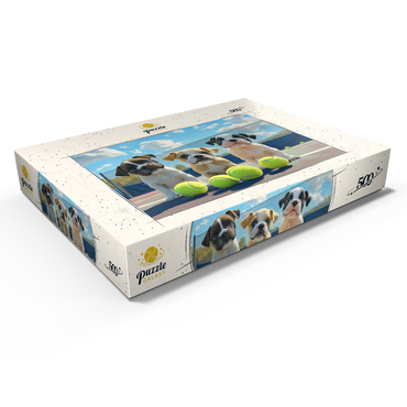 Adorable Puppies Playing with Tennis Balls 500 Puzzle Schachtel Ansicht1