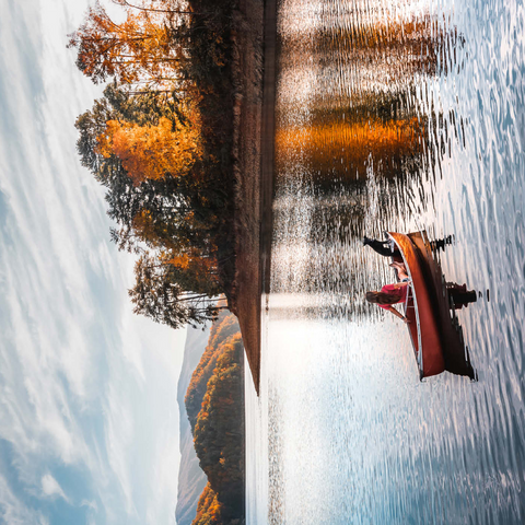 Darstellung des Puzzle Motivs Kanufahren auf einem ruhigen See im Herbst Canoeing on Tranquil Lake in Autumn 1000 Puzzle 3D Modell