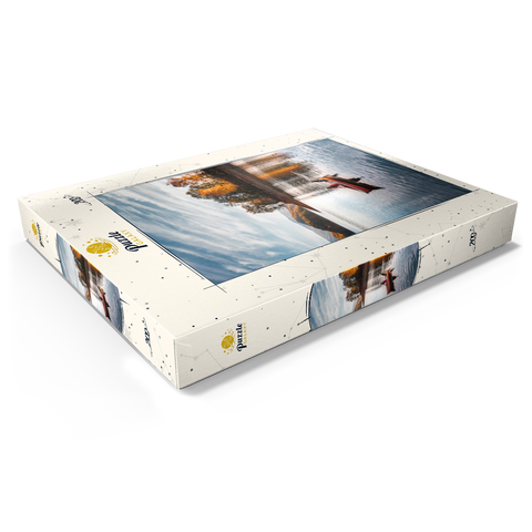 Darstellung des Puzzle Motivs Kanufahren auf einem ruhigen See im Herbst Canoeing on Tranquil Lake in Autumn 200 Puzzle Schachtel Ansicht1