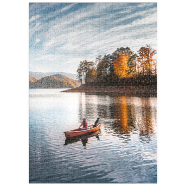 Darstellung des Puzzle Motivs puzzleplate Canoeing on Tranquil Lake in Autumn 500 Puzzle