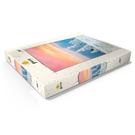 Alternative Darstellung des Puzzle-Motivs Schneebedeckte Bäume bei Sonnenuntergang im Wintergebirge – Puzzleteile: 200