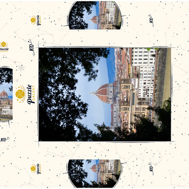 Florence Cathedral Framed by Trees 100 Puzzle Schachtel 3D Modell
