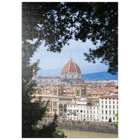 Darstellung des Puzzle Motivs Die Kathedrale von Florenz umrahmt von Bäumen - Puzzleteile: 200