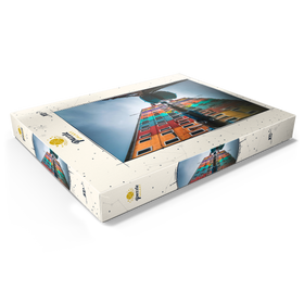 Darstellung des Puzzle Motivs Bunte Häuser am Kanal von Burano - Puzzleteile: 100