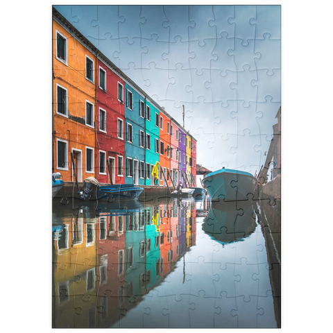 puzzleplate Colorful Houses Along Burano Canal 100 Puzzle