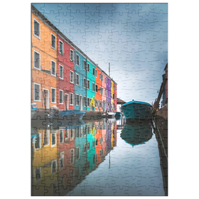 Darstellung des Puzzle-Motivs Bunte Häuser am Kanal von Burano – Puzzleteile: 200