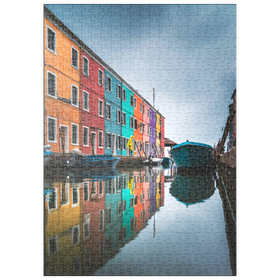 Darstellung des Puzzle-Motivs Bunte Häuser am Kanal von Burano – Puzzleteile: 500