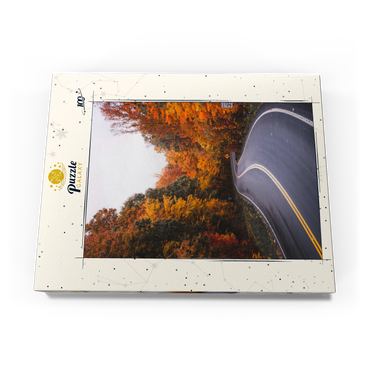 Darstellung des Puzzle Motivs Winding Road Through Vibrant Autumn Forest 100 Puzzle Schachtel Ansicht3