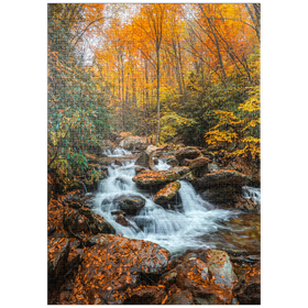 Darstellung des Puzzle Motivs Kaskadenbach im Herbstwald - Puzzleteile: 1000