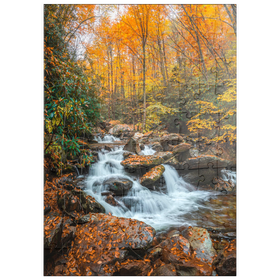 Darstellung des Puzzle Motivs Kaskadenbach im Herbstwald - Puzzleteile: 100