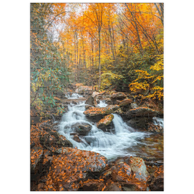 Darstellung des Puzzle Motivs Kaskadenbach im Herbstwald - Puzzleteile: 200