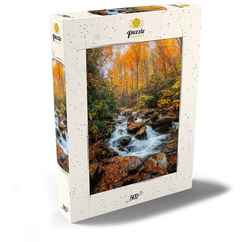 Cascading Stream in Autumn Forest 500 Puzzle Schachtel Ansicht2