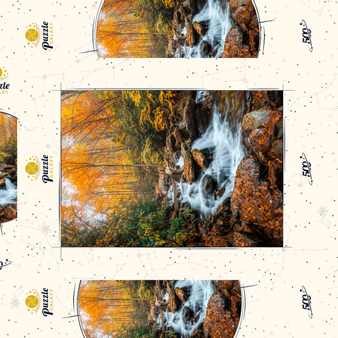 Cascading Stream in Autumn Forest 500 Puzzle Schachtel 3D Modell