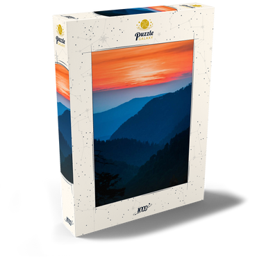 Darstellung des Puzzle Motivs Sunset Over Layered Mountain Ranges 1000 Puzzle Schachtel Ansicht2