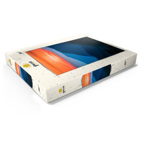 Darstellung des Puzzle Motivs Sonnenuntergang über geschichteten Gebirgsketten - Puzzleteile: 200