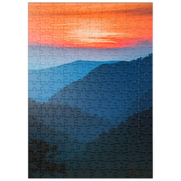 Darstellung des Puzzle Motivs puzzleplate Sunset Over Layered Mountain Ranges 200 Puzzle