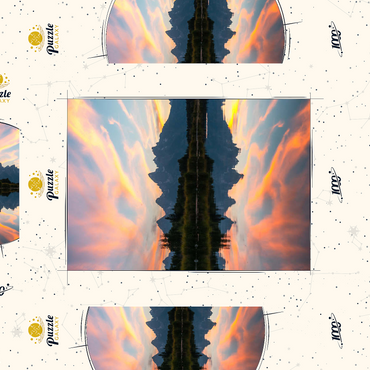 Darstellung des Puzzle Motivs Sunset Reflection Over Mountain Lake 1000 Puzzle Schachtel 3D Modell