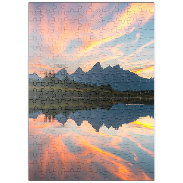 Darstellung des Puzzle Motivs puzzleplate Sunset Reflection Over Mountain Lake 200 Puzzle
