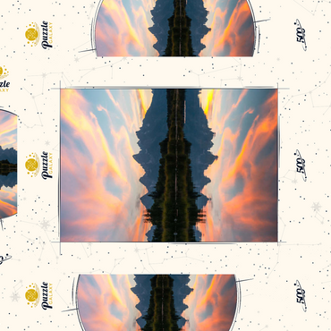 Darstellung des Puzzle Motivs Sunset Reflection Over Mountain Lake 500 Puzzle Schachtel 3D Modell