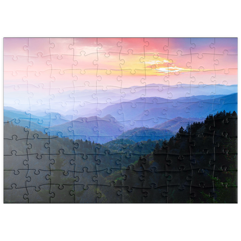 puzzleplate Sunrise Over Smoky Mountain Ranges 100 Puzzle