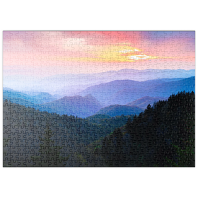 Darstellung des Puzzle Motivs Sonnenaufgang über den Smoky Mountain Ranges - Puzzleteile: 500