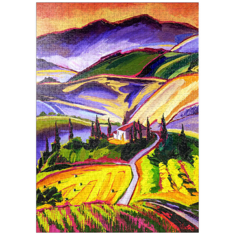 Darstellung des Puzzle Motivs Lebendige Landschaft in der Toskana puzzleplate Vibrant Tuscan Countryside Landscape 1000 Puzzle