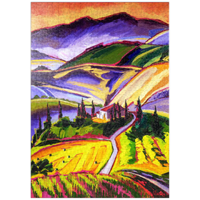 Darstellung des Puzzle Motivs Lebendige Landschaft in der Toskana - Puzzleteile: 1000