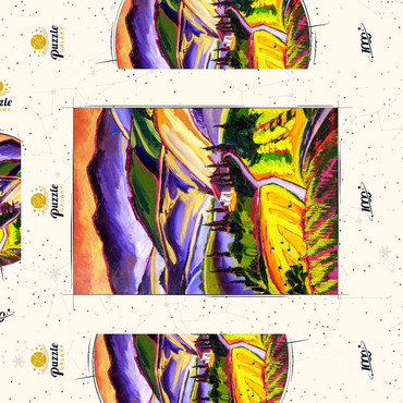 Darstellung des Puzzle Motivs Vibrant Tuscan Countryside Landscape 1000 Puzzle Schachtel 3D Modell