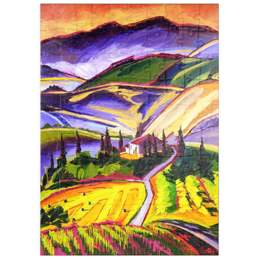 Darstellung des Puzzle Motivs puzzleplate Vibrant Tuscan Countryside Landscape 100 Puzzle