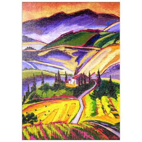 Darstellung des Puzzle Motivs Lebendige Landschaft in der Toskana puzzleplate Vibrant Tuscan Countryside Landscape 500 Puzzle