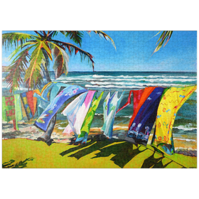 Darstellung des Puzzle Motivs Tropische Brise und lebendige Stoffe - Puzzleteile: 1000