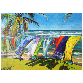 Darstellung des Puzzle-Motivs Tropische Brise und lebendige Stoffe – Puzzleteile: 500