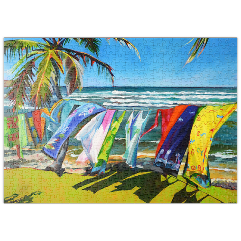puzzleplate Tropical Breeze and Vibrant Fabrics 500 Puzzle