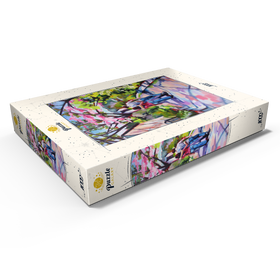 Alternative Darstellung des Puzzle-Motivs Ehepaar spaziert unter blühenden Bäumen – Puzzleteile: 1000