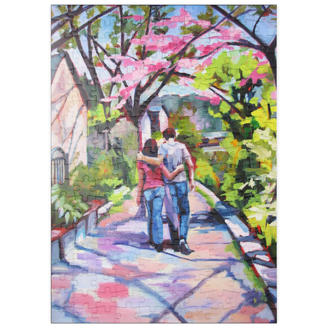 puzzleplate Couple Strolling Under Blossoming Trees 200 Puzzle