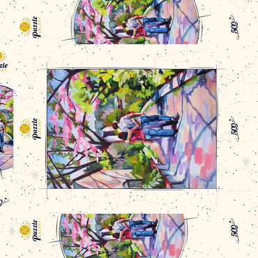 Couple Strolling Under Blossoming Trees 500 Puzzle Schachtel 3D Modell
