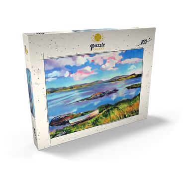 Tranquil Lakeside with Rowboat 100 Puzzle Schachtel Ansicht2