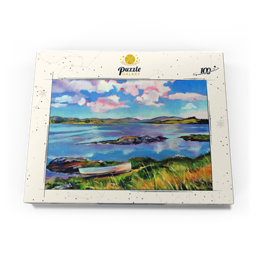 Tranquil Lakeside with Rowboat 100 Puzzle Schachtel Ansicht3