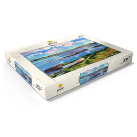 Alternative Darstellung des Puzzle-Motivs Ruhiges Seeufer mit Ruderboot – Puzzleteile: 200