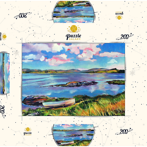 Tranquil Lakeside with Rowboat 200 Puzzle Schachtel 3D Modell