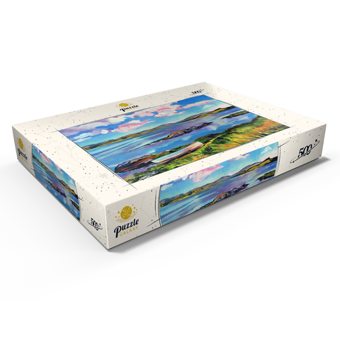 Tranquil Lakeside with Rowboat 500 Puzzle Schachtel Ansicht1