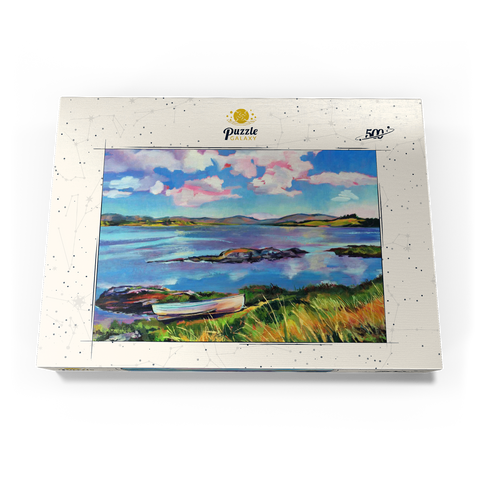 Tranquil Lakeside with Rowboat 500 Puzzle Schachtel Ansicht3