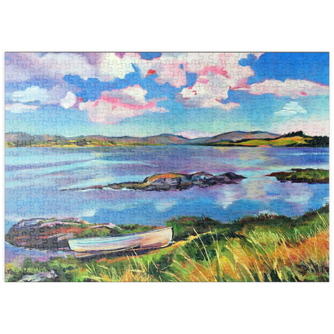 puzzleplate Tranquil Lakeside with Rowboat 500 Puzzle