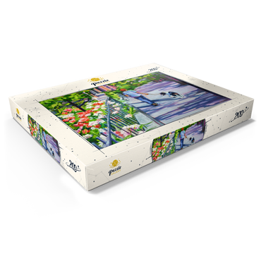 Morning Walk with Blooming Flowers 200 Puzzle Schachtel Ansicht1