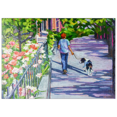 puzzleplate Morning Walk with Blooming Flowers 200 Puzzle