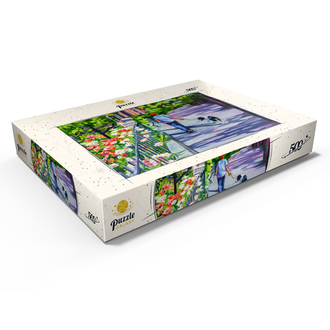 Morning Walk with Blooming Flowers 500 Puzzle Schachtel Ansicht1
