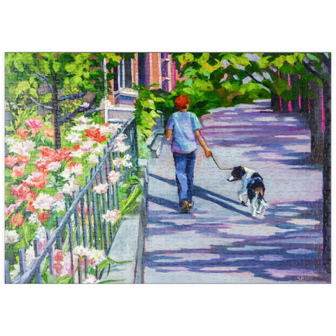 puzzleplate Morning Walk with Blooming Flowers 500 Puzzle