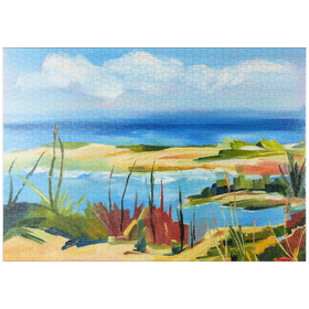 Darstellung des Puzzle Motivs Coastal Landscape in Vibrant Abstract Style - Puzzleteile: 1000