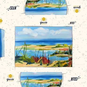 Coastal Landscape in Vibrant Abstract Style 1000 Puzzle Schachtel 3D Modell
